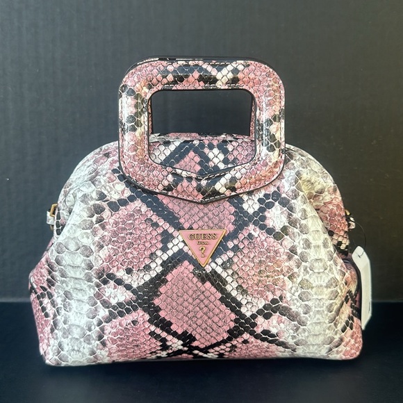 New GUESS Errin Snakeskin Small Frame Satchel - Picture 6 of 11
